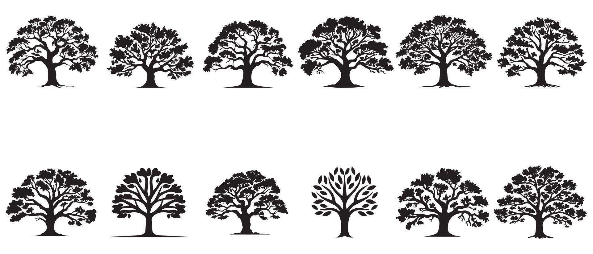 Black Tree icon isolated on white background. Illustration. vector