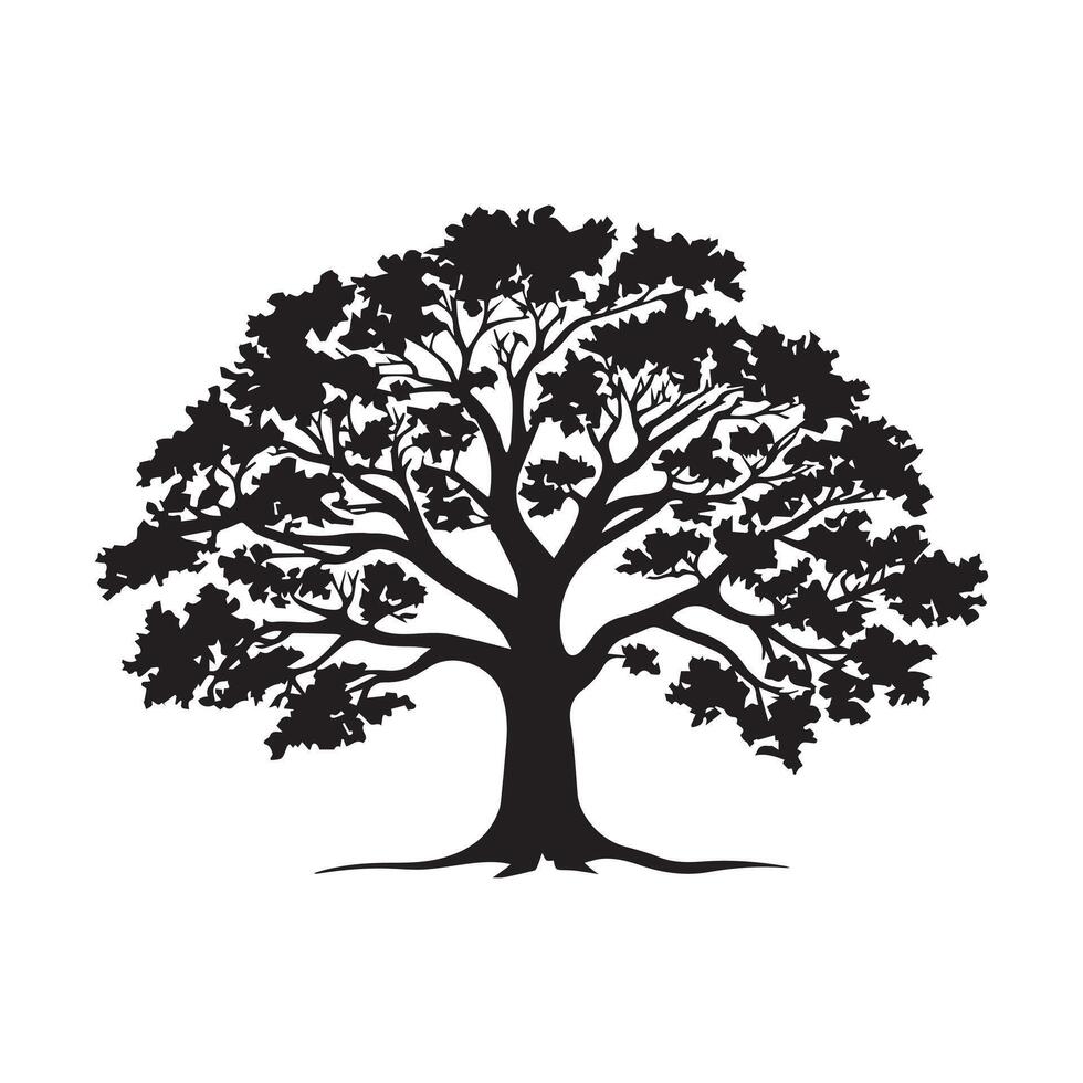 negro árbol icono aislado en blanco antecedentes. ilustración. vector