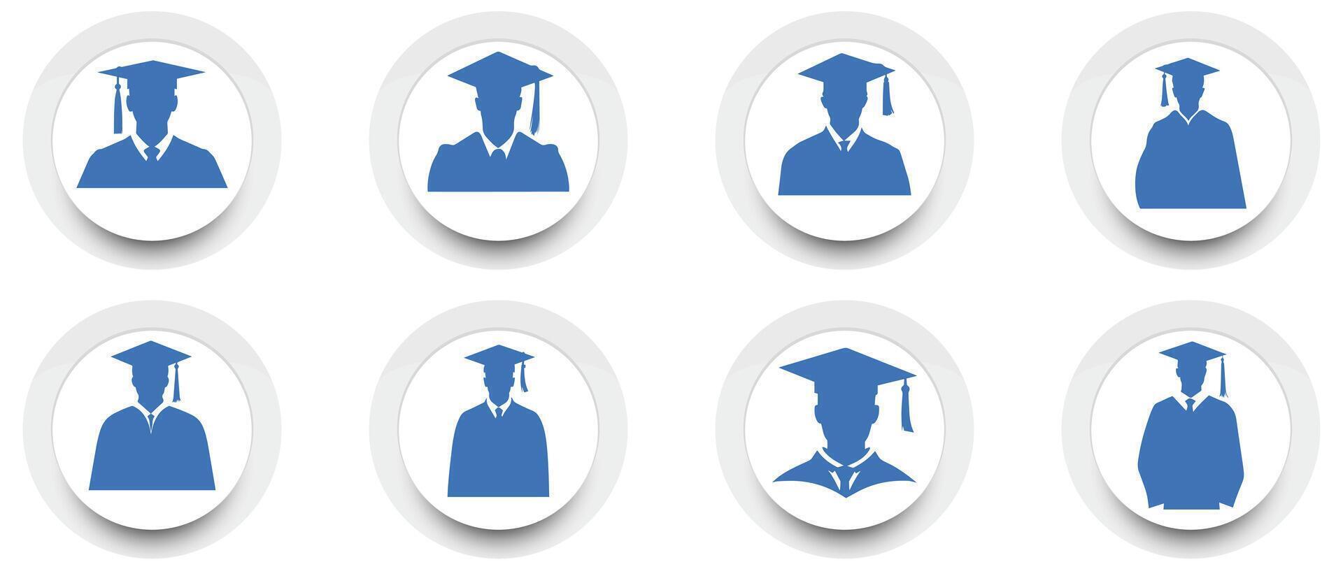 Graduation man icon. Master study celebration people design. vector