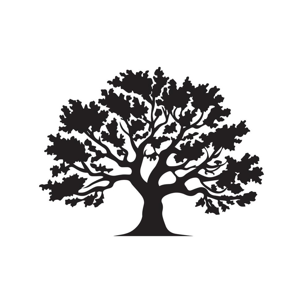 Black Tree icon isolated on white background. Illustration. vector