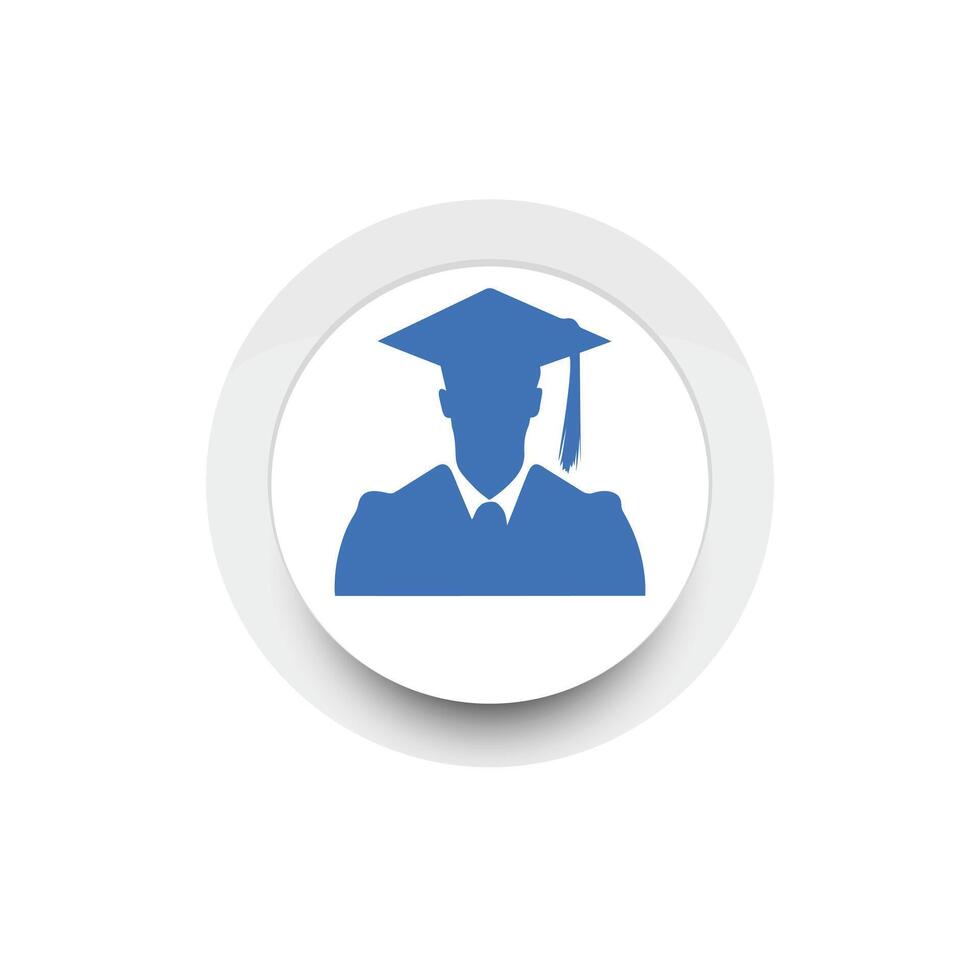 Graduation man icon. Master study celebration people design. vector