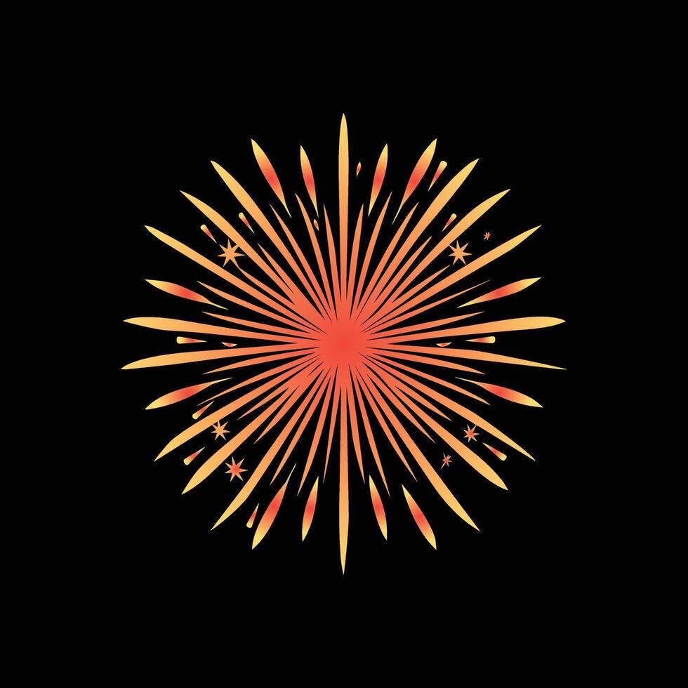 Fireworks art color dark sky celebration design. vector