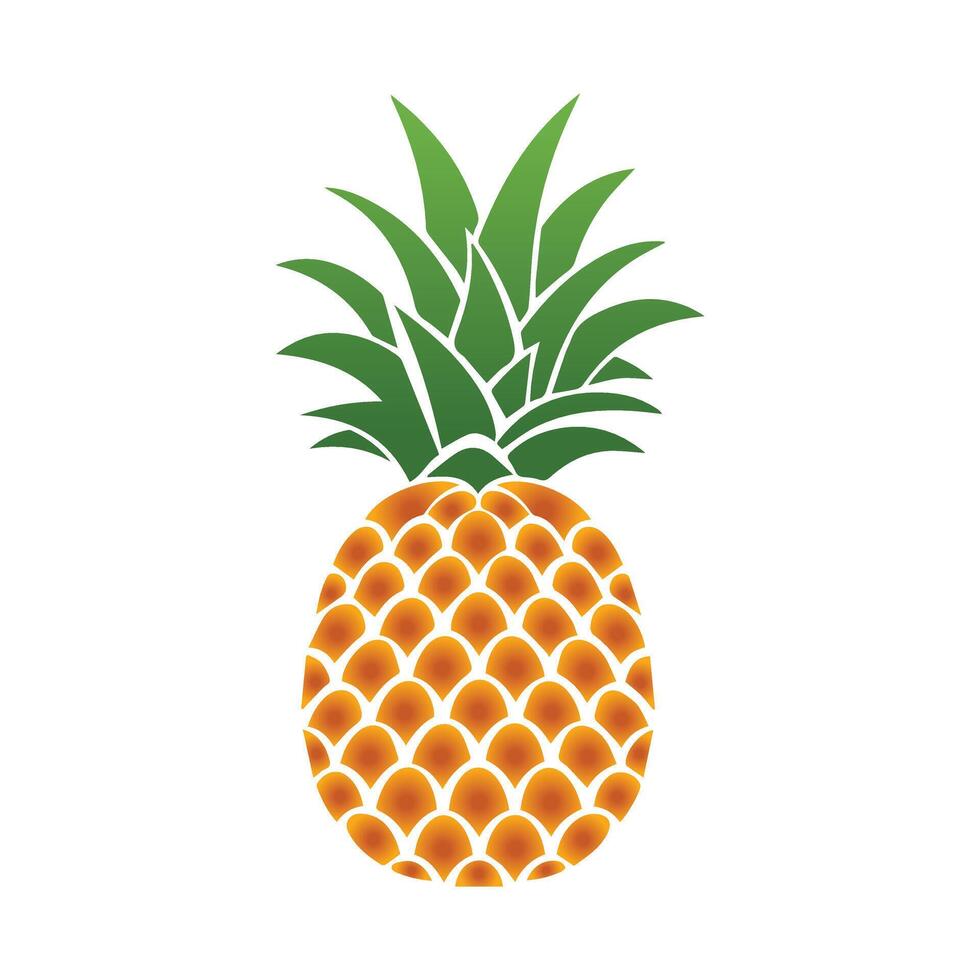 Pineapple natural food color icon. Freshness sweet art design. vector