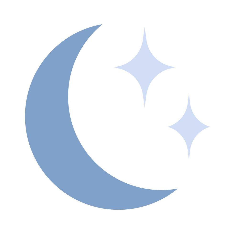 Crescent moon and stars vector