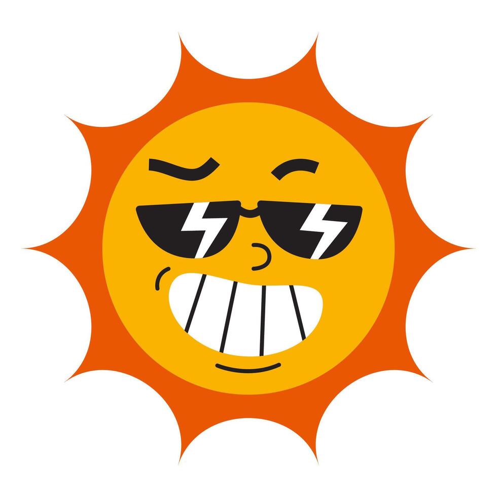 frio sonriente Dom en Gafas de sol, dibujos animados estilo, Clásico maravilloso caracteres. de moda moderno ilustración aislado en blanco fondo, mano dibujado, plano diseño vector