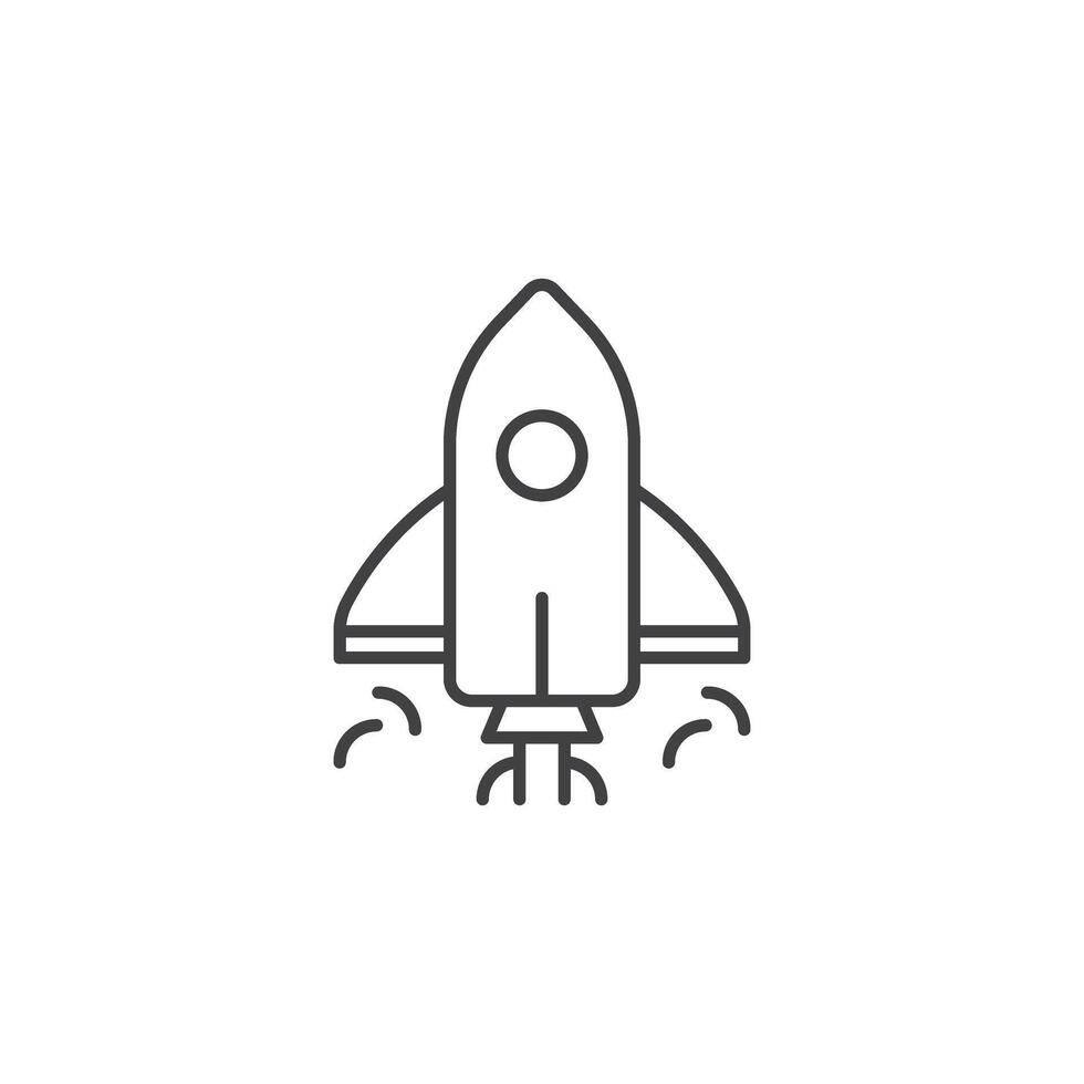 Rocket icon in flat style. Space ship illustration on isolated background. Transport sign business concept. vector