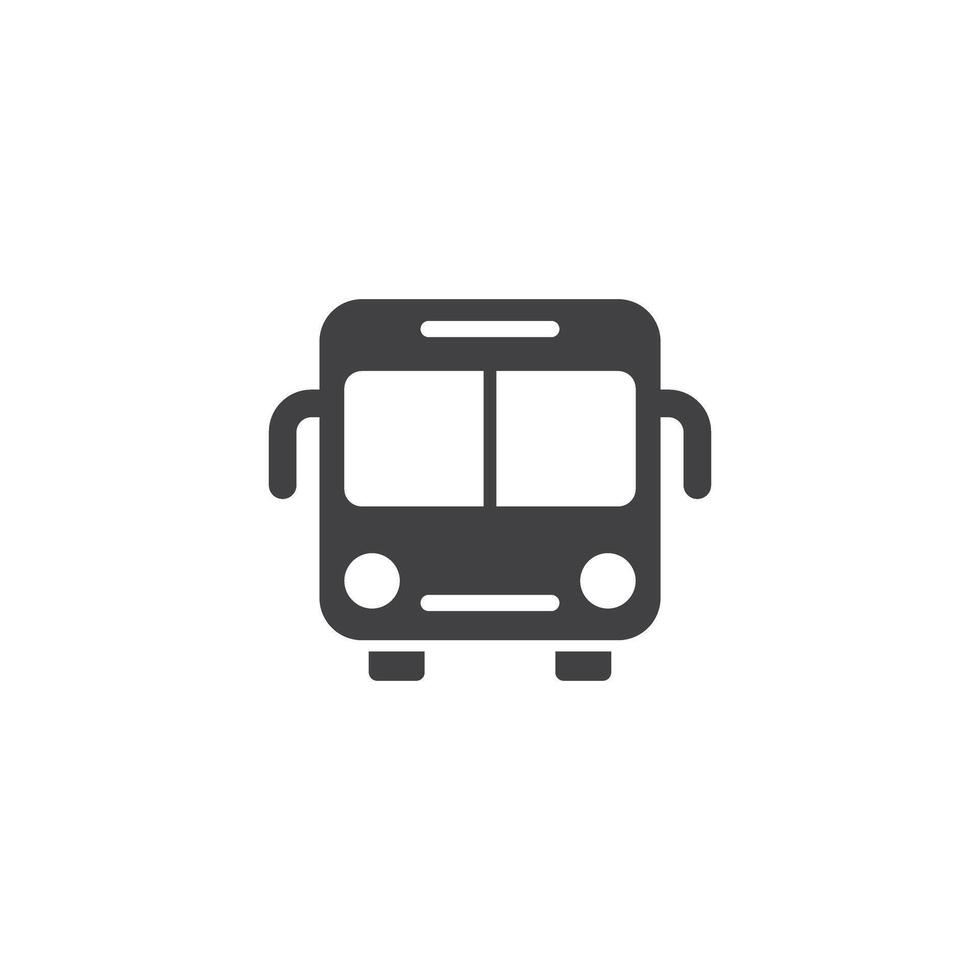 Bus icon in flat style. Autobus illustration on isolated background. Transport sign business concept. vector