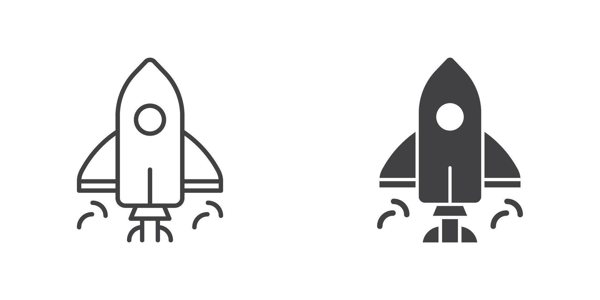 Rocket icon in flat style. Space ship illustration on isolated background. Transport sign business concept. vector