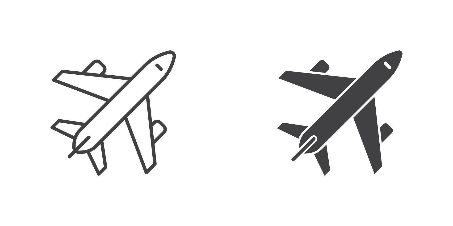 avión icono en plano estilo. avión ilustración en aislado antecedentes. transporte firmar negocio concepto. vector