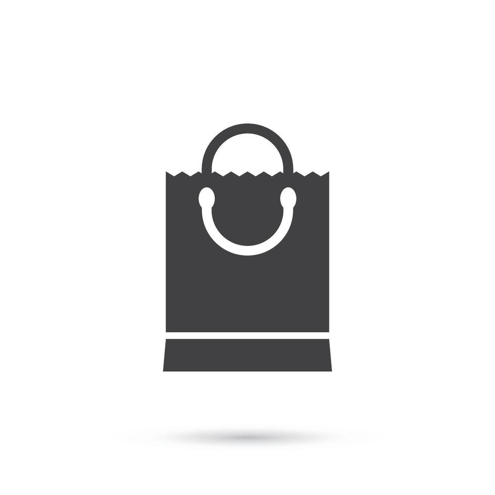 Shopping bag icon in flat style. Package illustration on isolated background. Purchase sign business concept. vector