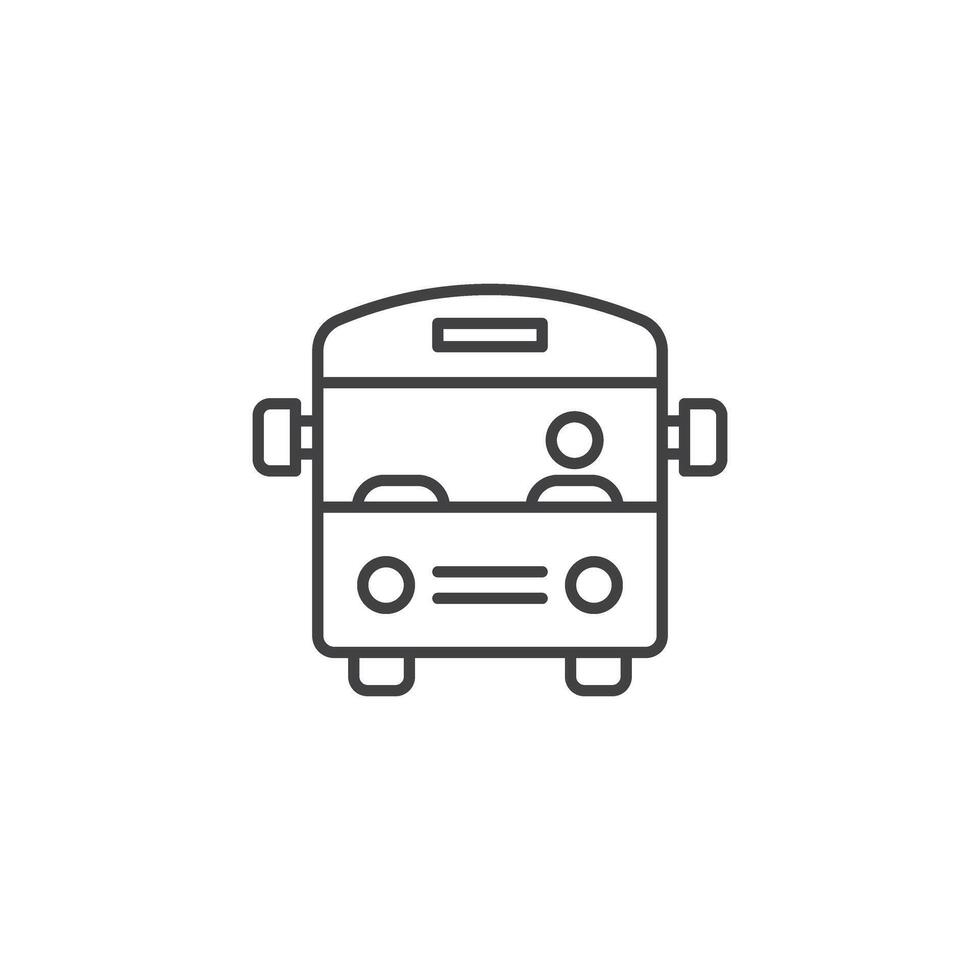 Bus icon in flat style. Autobus illustration on isolated background. Transport sign business concept. vector