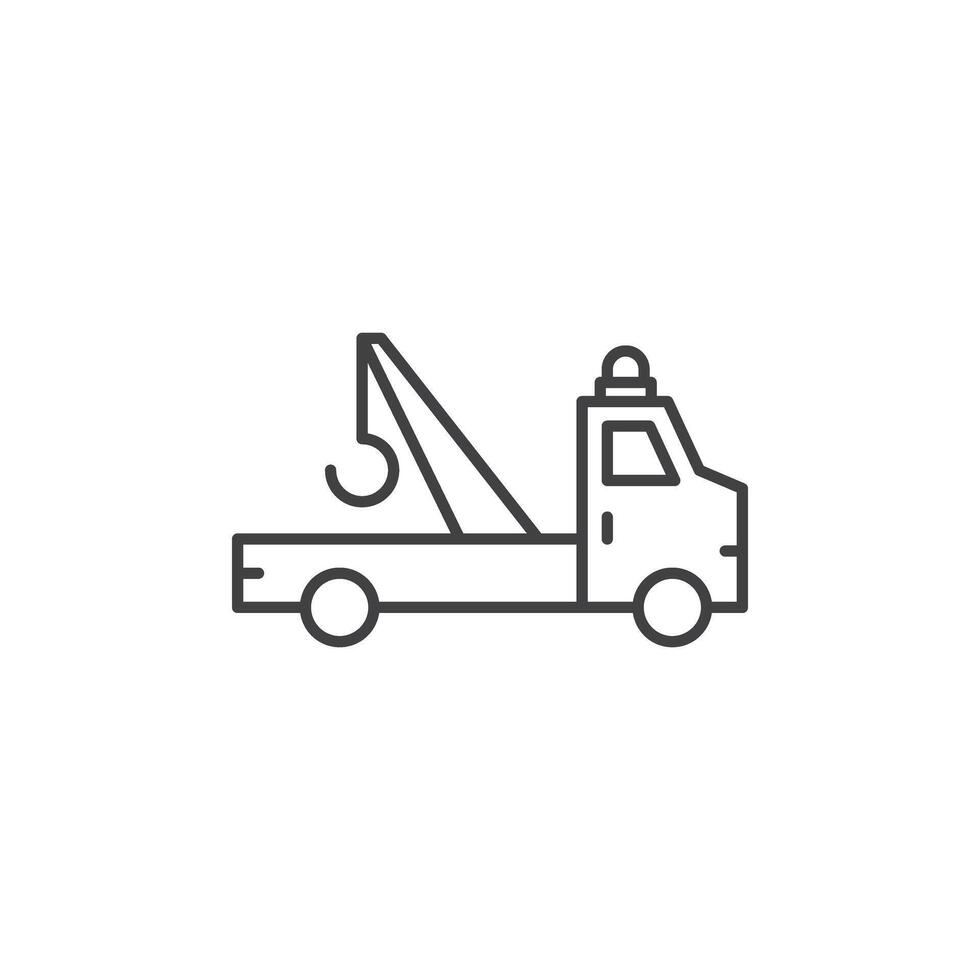 Tow track icon in flat style. Service car illustration on isolated background. Transport sign business concept. vector