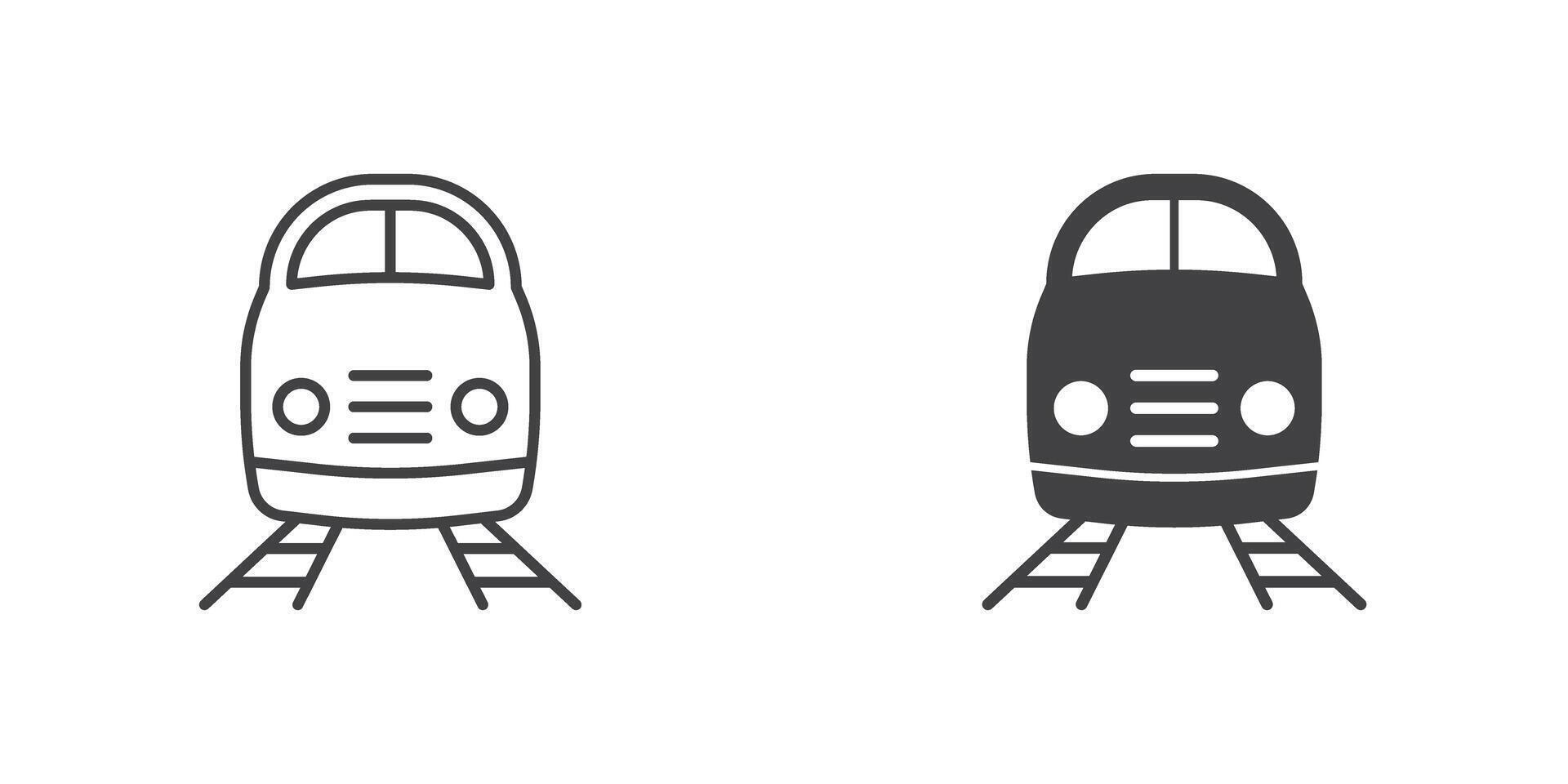 Metro train icon in flat style. Subway illustration on isolated background. Transport sign business concept. vector