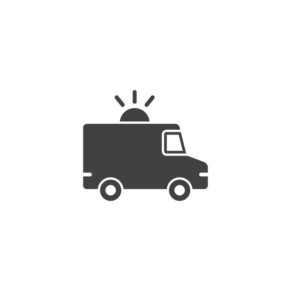 Emergency car icon in flat style. Ambulance illustration on isolated background. Transport sign business concept. vector