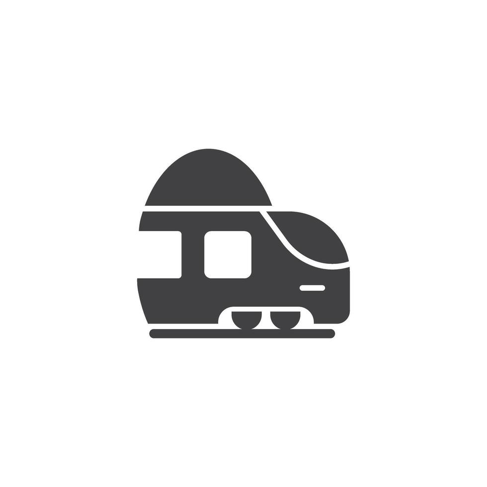 Metro train icon in flat style. Subway illustration on isolated background. Transport sign business concept. vector