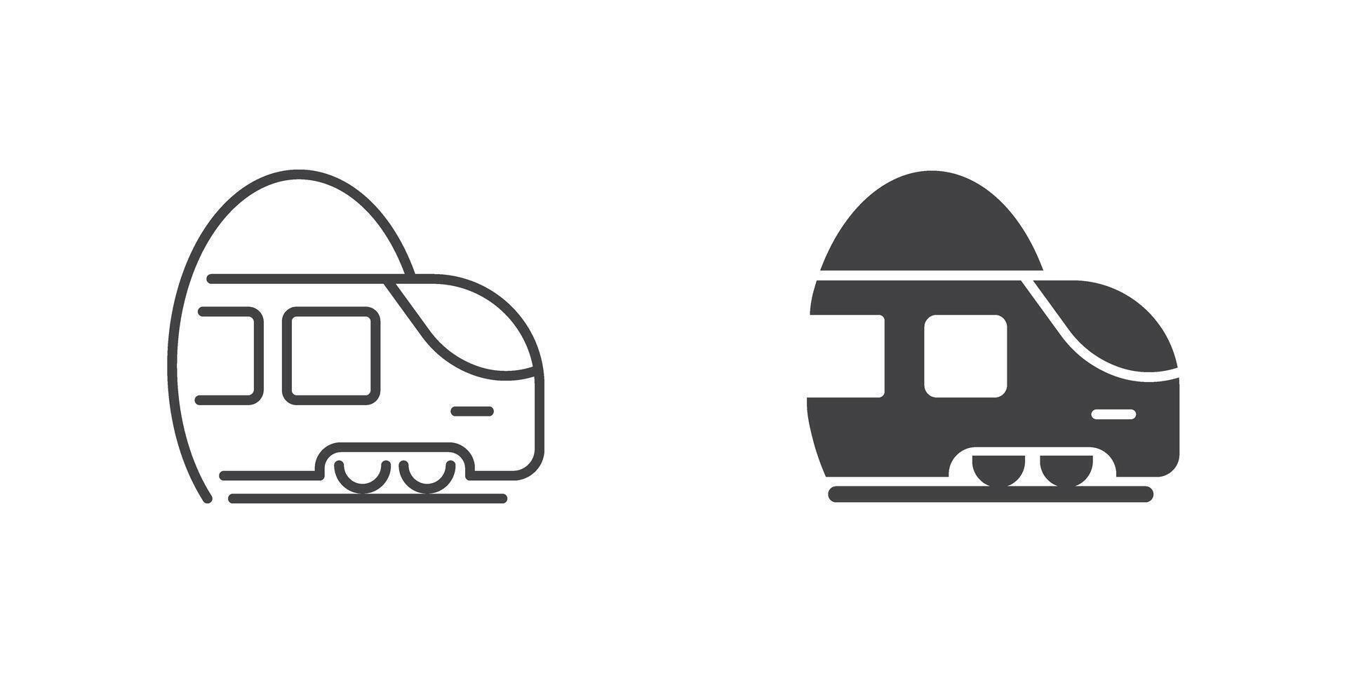 Metro train icon in flat style. Subway illustration on isolated background. Transport sign business concept. vector