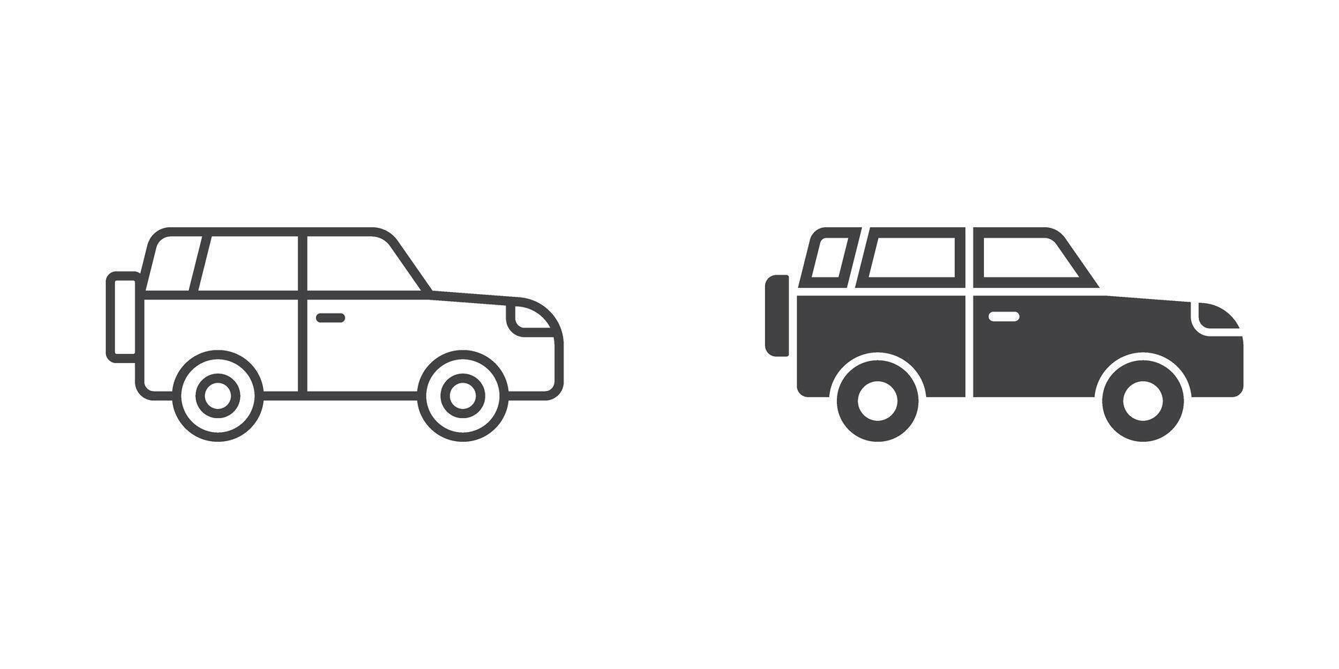 SUV car icon in flat style. Automobile illustration on isolated background. Transport sign business concept. vector