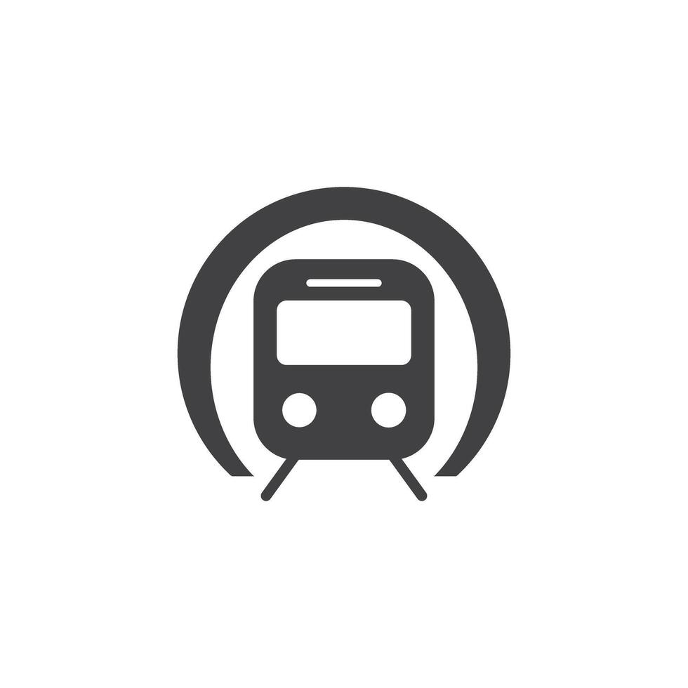 Metro train icon in flat style. Subway illustration on isolated background. Transport sign business concept. vector