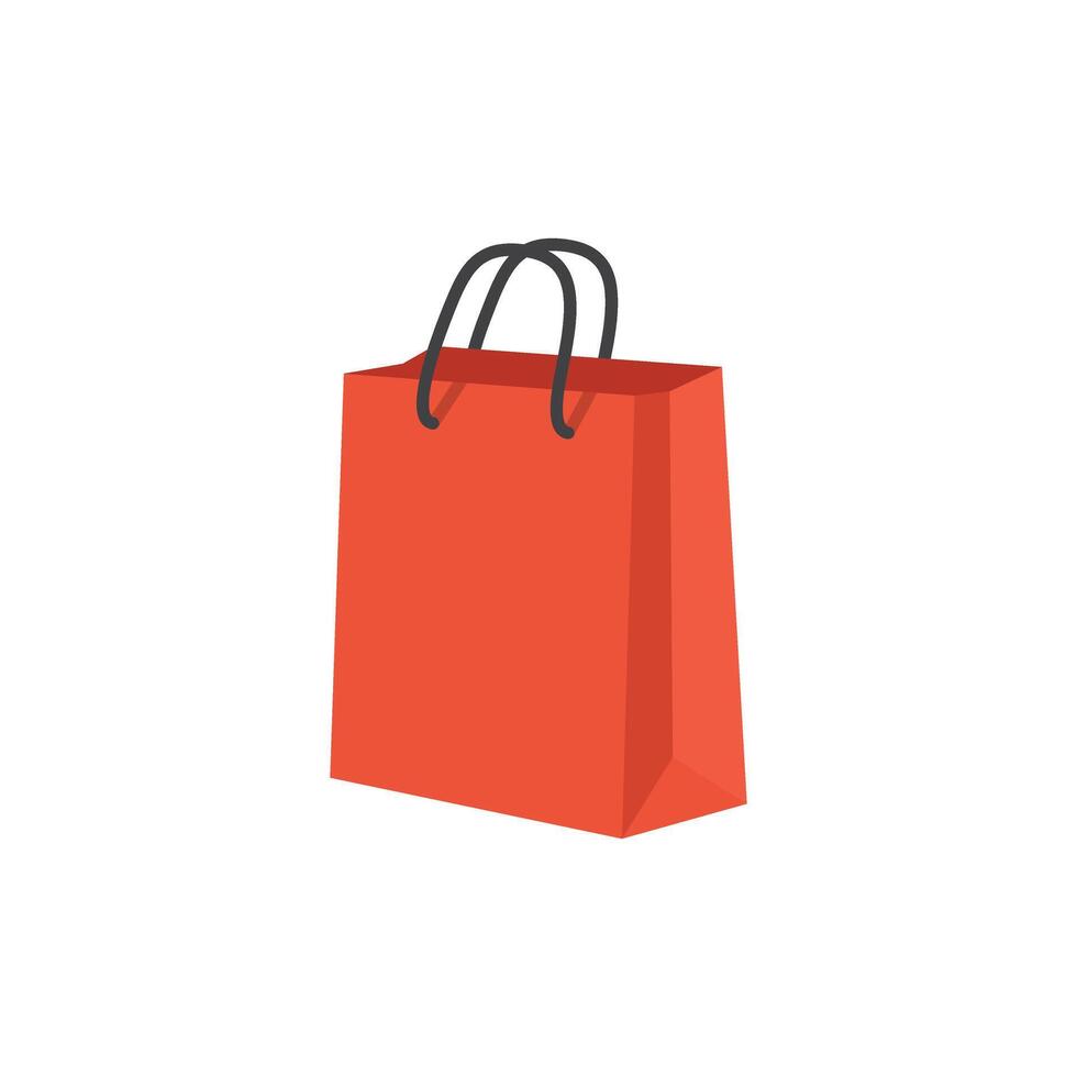 Shopping bag icon in flat style. Package illustration on isolated background. Purchase sign business concept. vector
