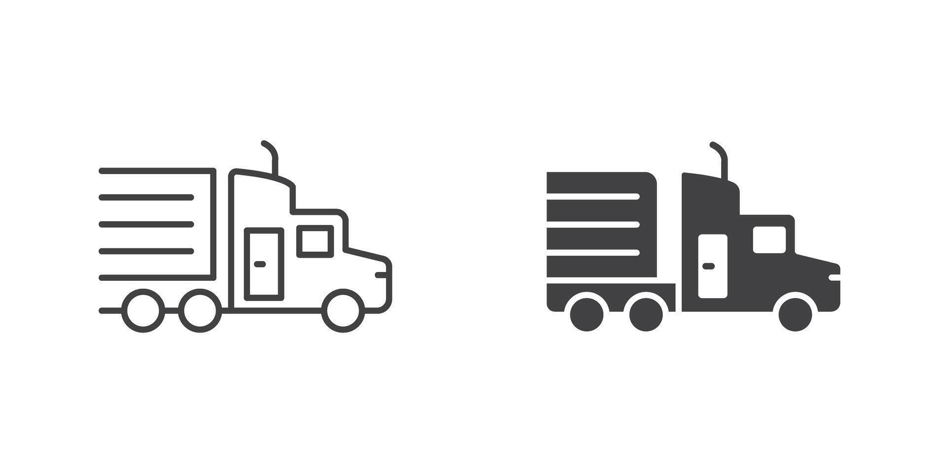 Truck icon in flat style. Freight illustration on isolated background. Delivery sign business concept. vector