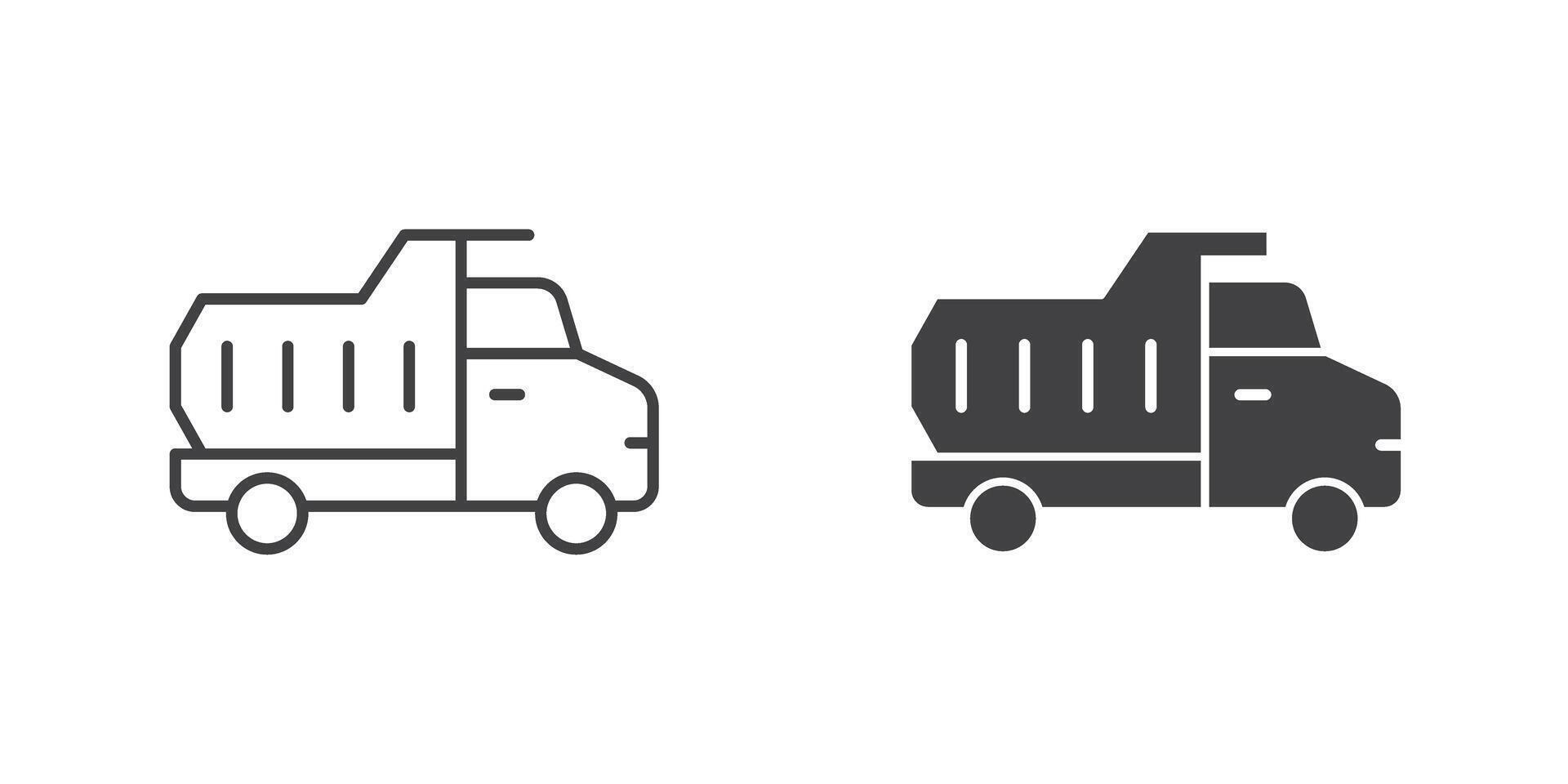 Truck icon in flat style. Freight illustration on isolated background. Delivery sign business concept. vector