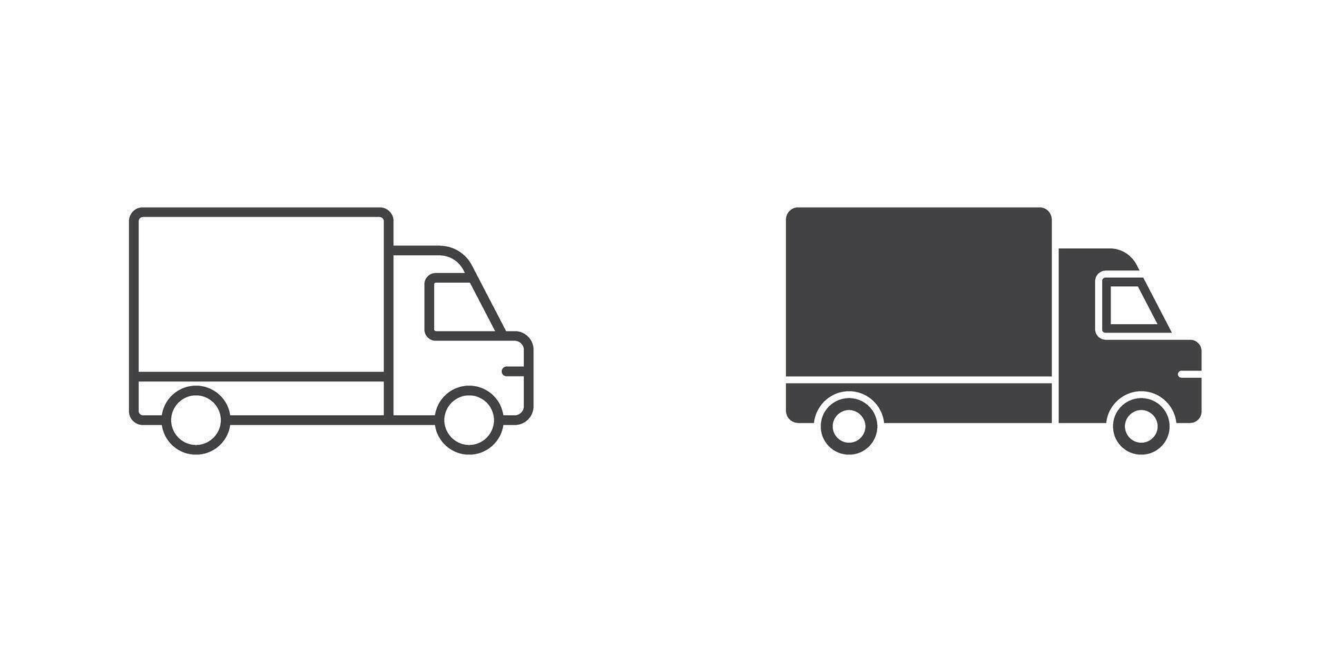 Truck icon in flat style. Freight illustration on isolated background. Delivery sign business concept. vector
