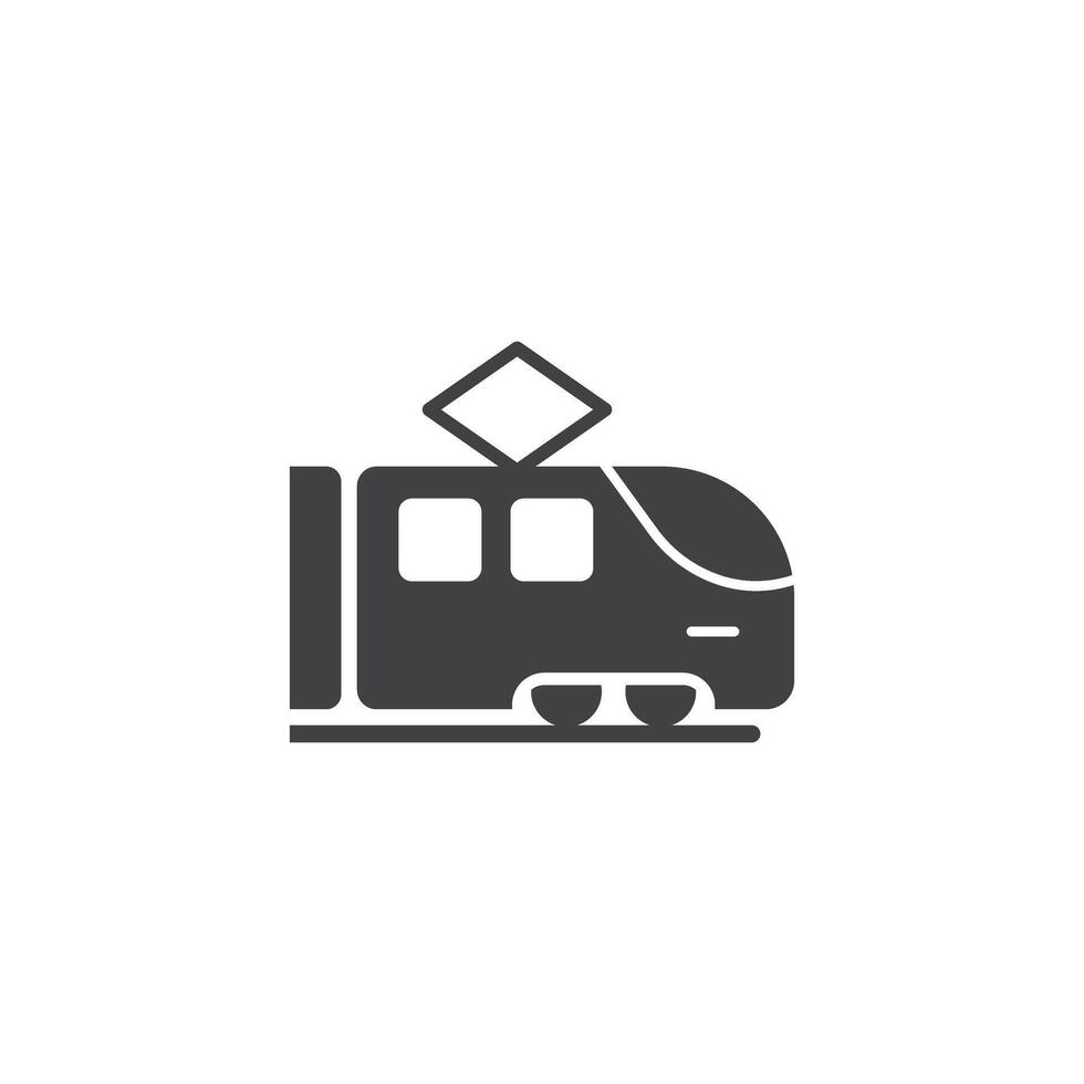 Metro train icon in flat style. Subway illustration on isolated background. Transport sign business concept. vector