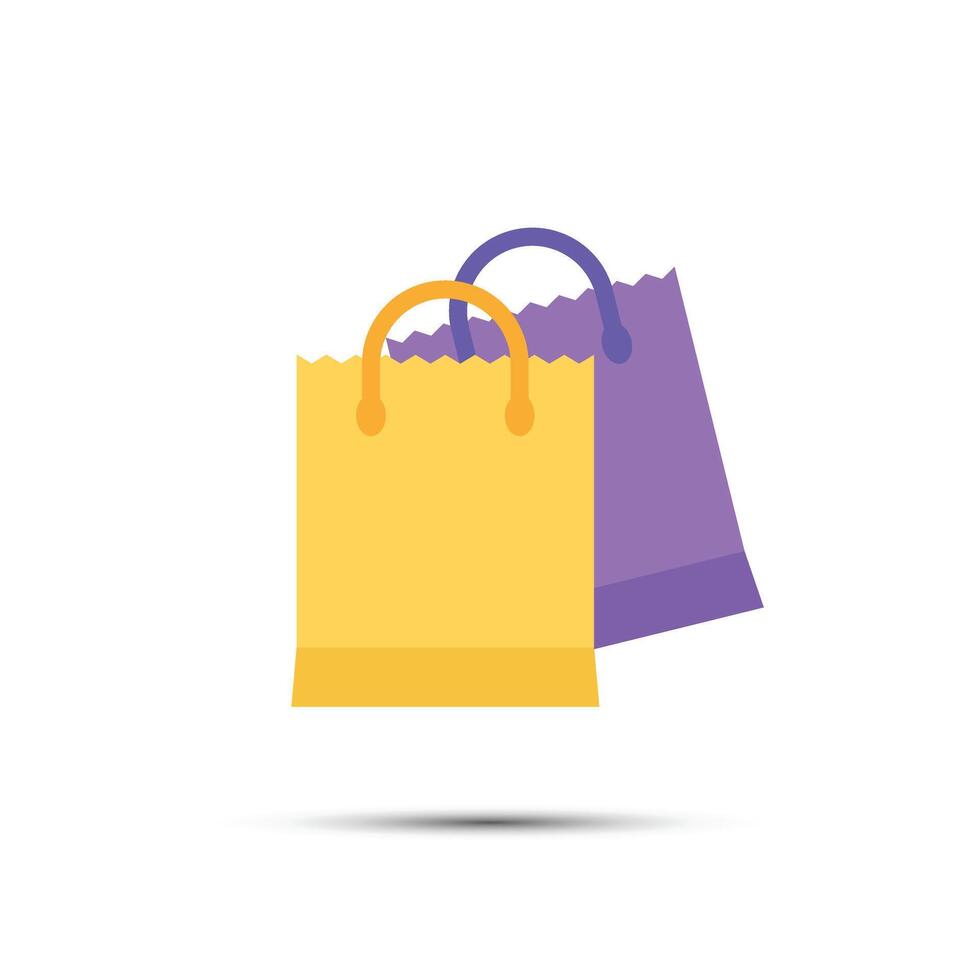 Shopping bag icon in flat style. Package illustration on isolated background. Purchase sign business concept. vector