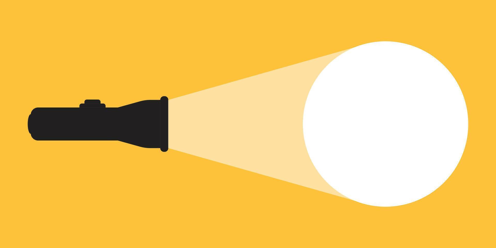Flashlight icon in flat style. Electric lamp illustration on isolated background. Pocket lantern sign business concept. vector