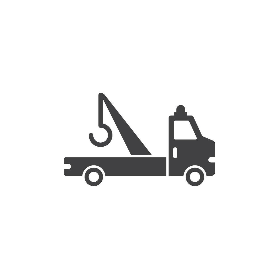 Tow track icon in flat style. Service car illustration on isolated background. Transport sign business concept. vector