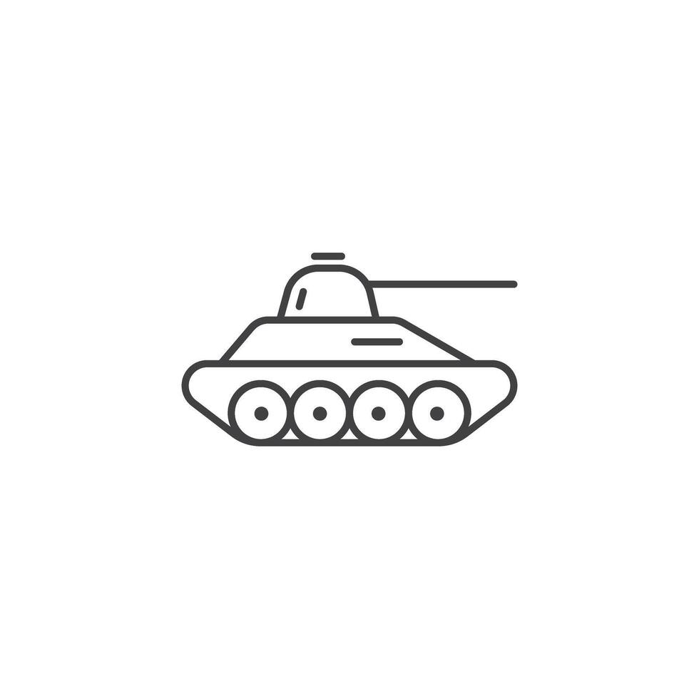 Tank icon in flat style. Panzer vehicle illustration on isolated background. Transport sign business concept. vector