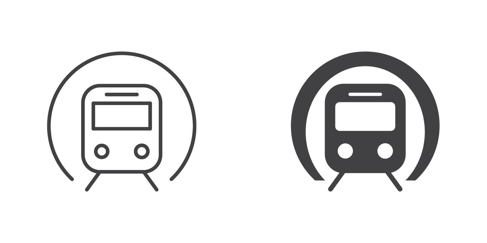 Metro train icon in flat style. Subway illustration on isolated background. Transport sign business concept. vector
