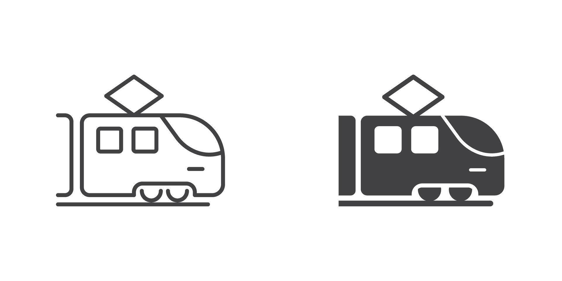 Metro train icon in flat style. Subway illustration on isolated background. Transport sign business concept. vector