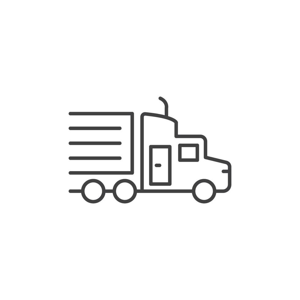 Truck icon in flat style. Freight illustration on isolated background. Delivery sign business concept. vector