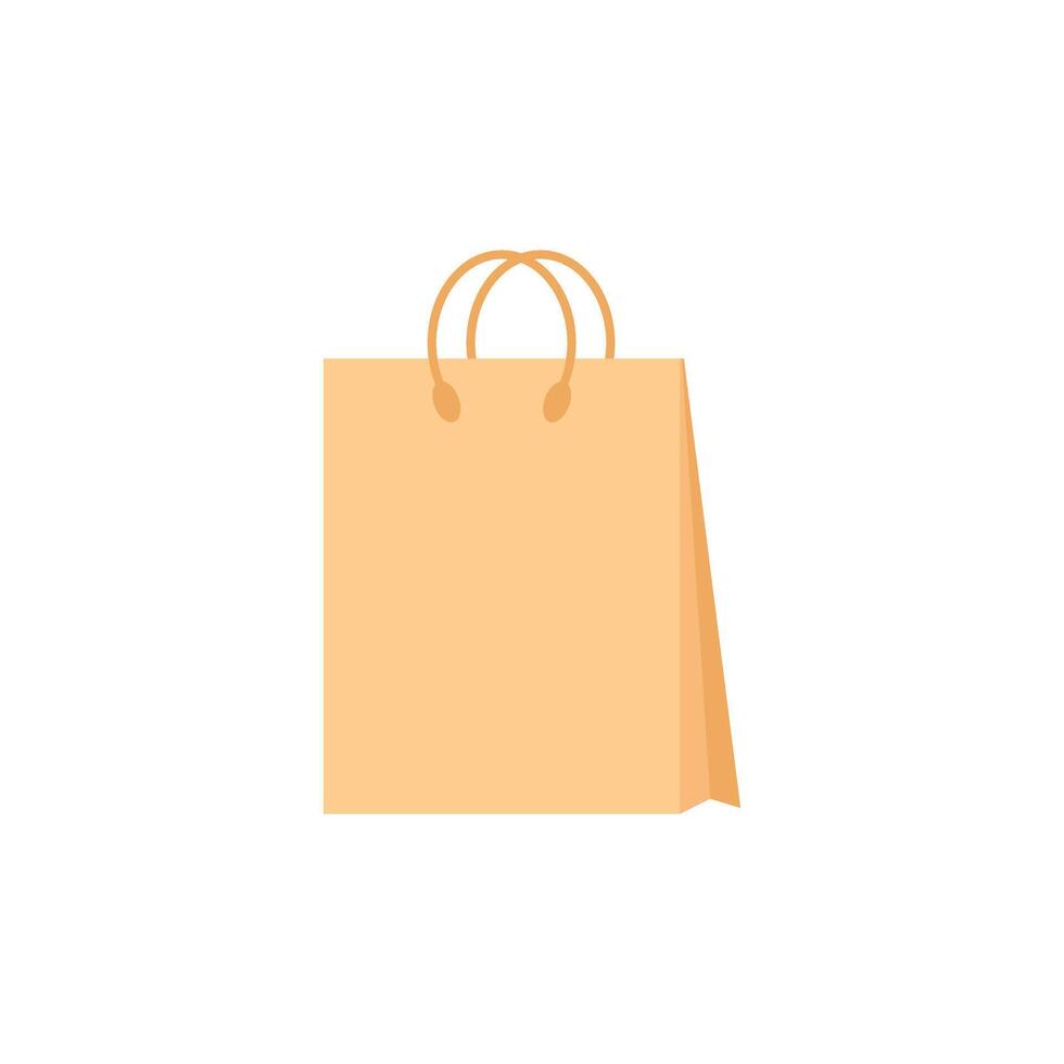 Shopping bag icon in flat style. Package illustration on isolated background. Purchase sign business concept. vector