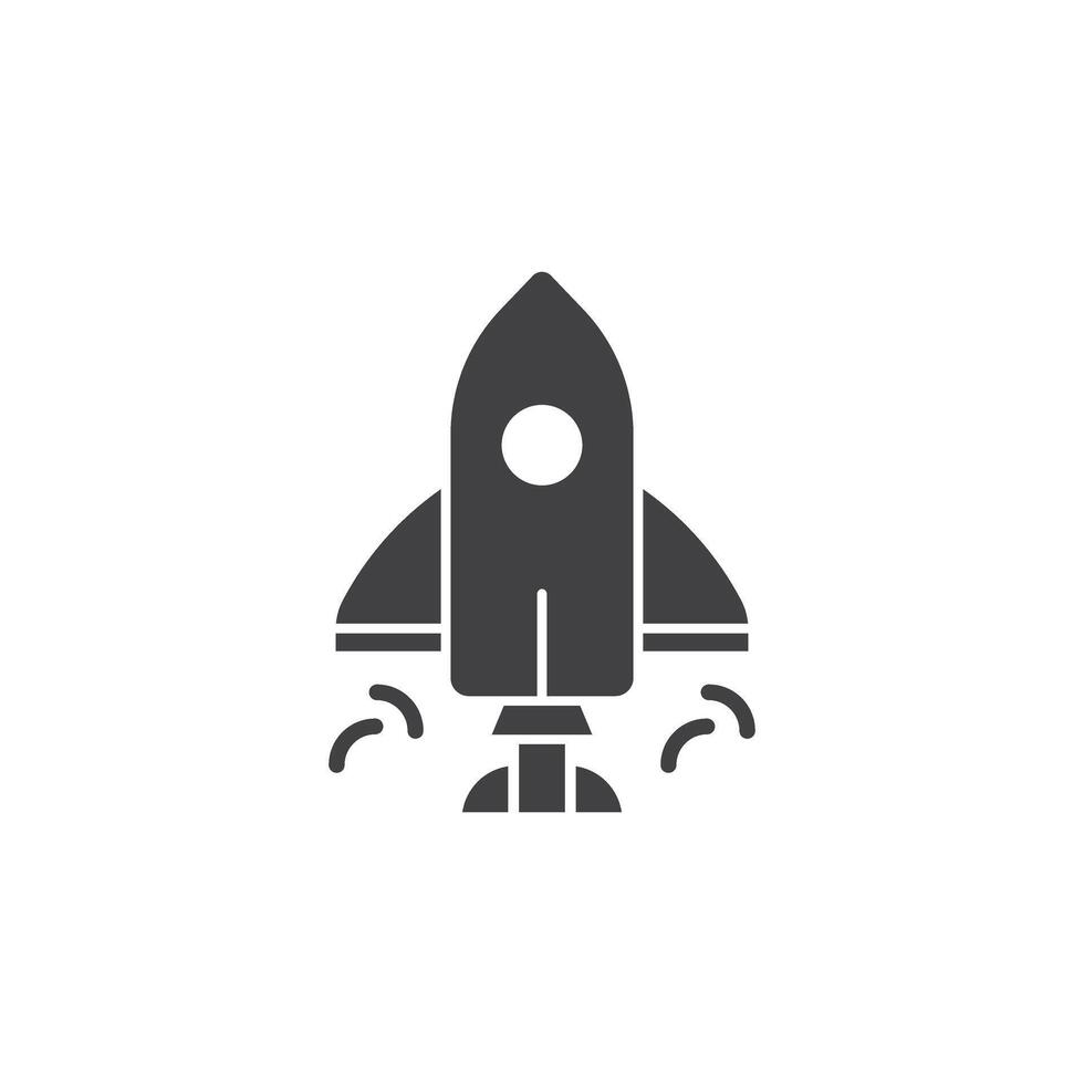 Rocket icon in flat style. Space ship illustration on isolated background. Transport sign business concept. vector