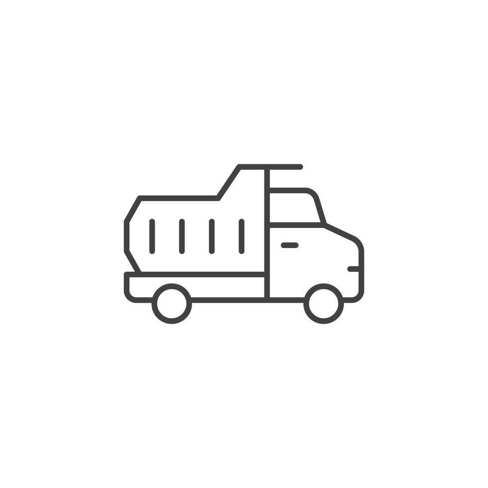Truck icon in flat style. Freight illustration on isolated background. Delivery sign business concept. vector