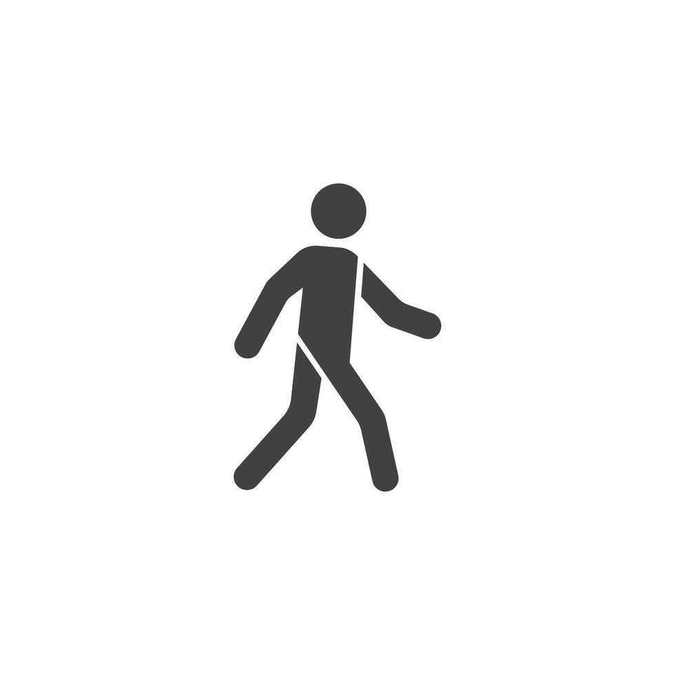 Walking man icon in flat style. People illustration on isolated background. Transport sign business concept. vector