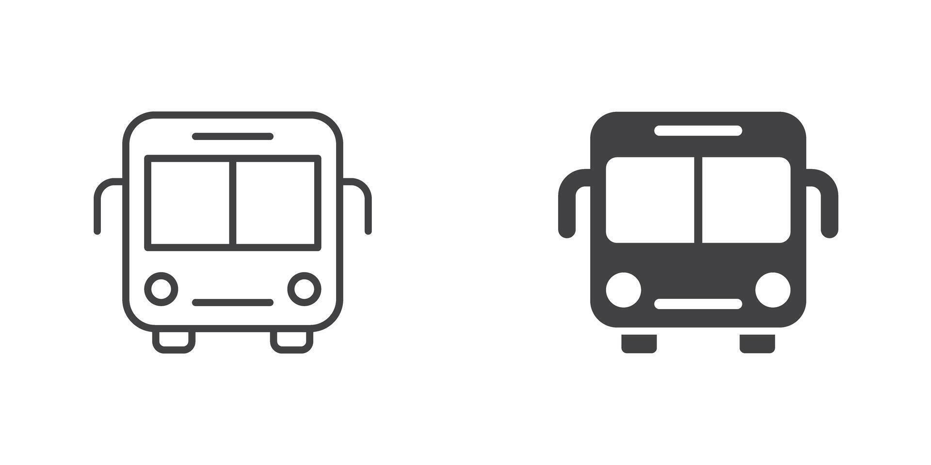 Bus icon in flat style. Autobus illustration on isolated background. Transport sign business concept. vector