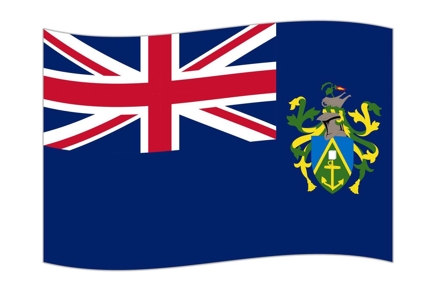 Waving flag of the country Pitcairn Islands. illustration. vector