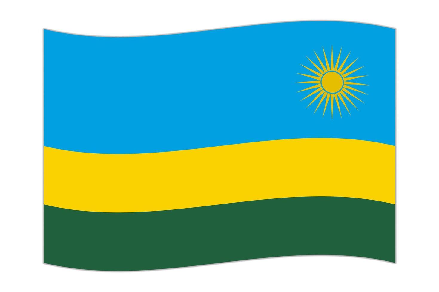 Waving flag of the country Rwanda. illustration. vector