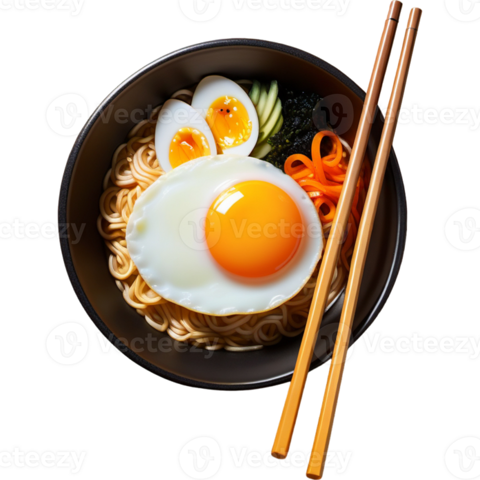 Ramen On Bowl With Egg png