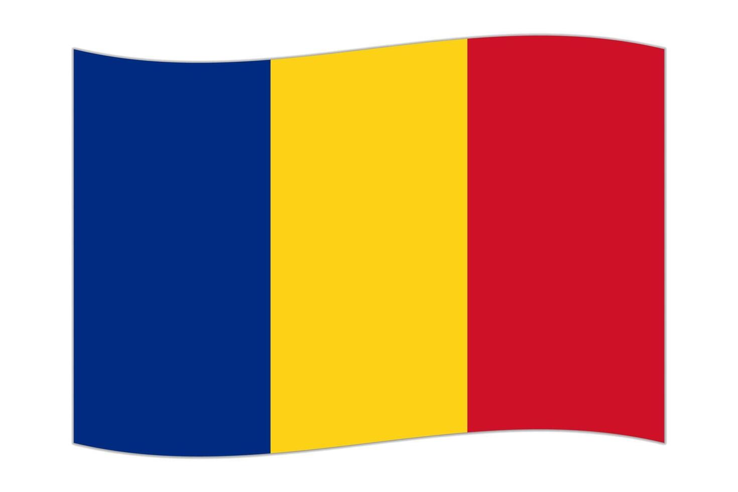 Waving flag of the country Romania. illustration. vector