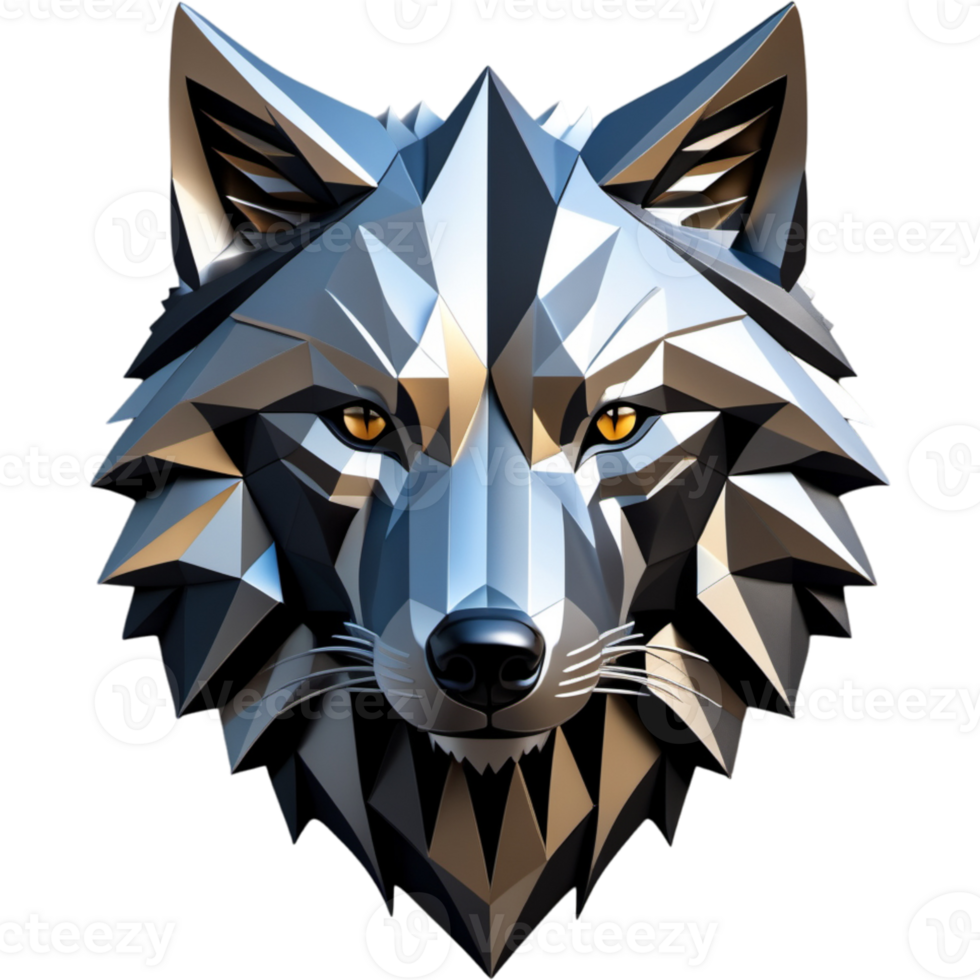 Wolf With Metallic Texture png