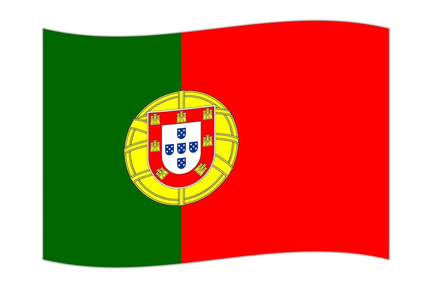 Waving flag of the country Portugal. illustration. vector