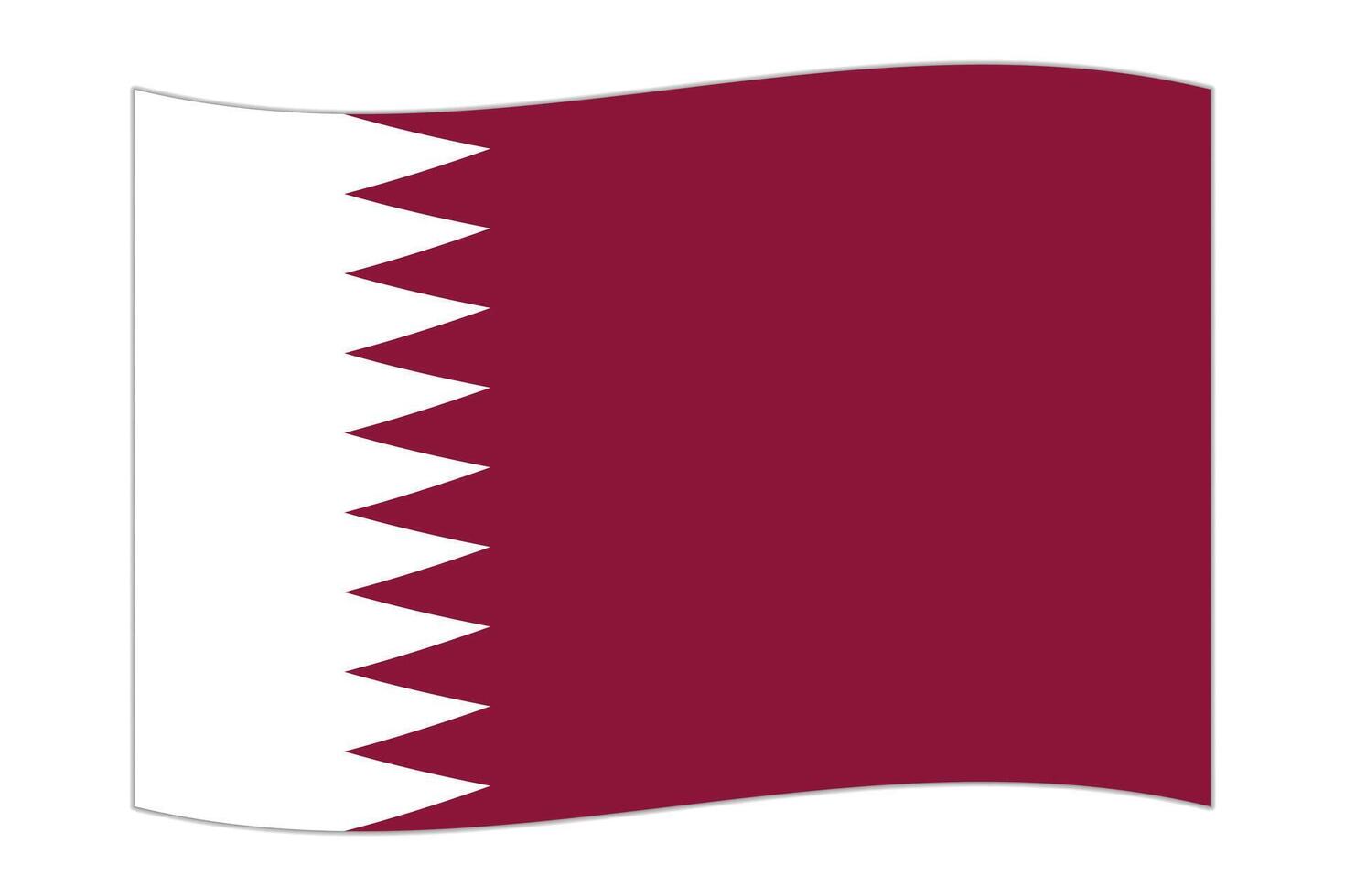 Waving flag of the country Qatar. illustration. vector