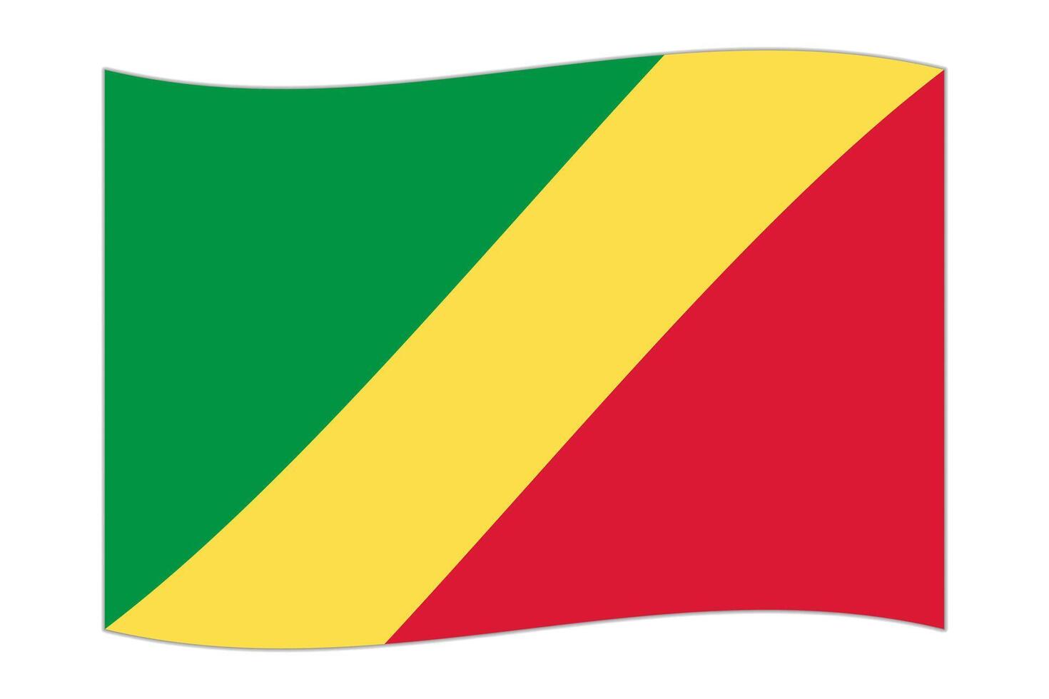 Waving flag of the country Republic of the Congo. illustration. vector