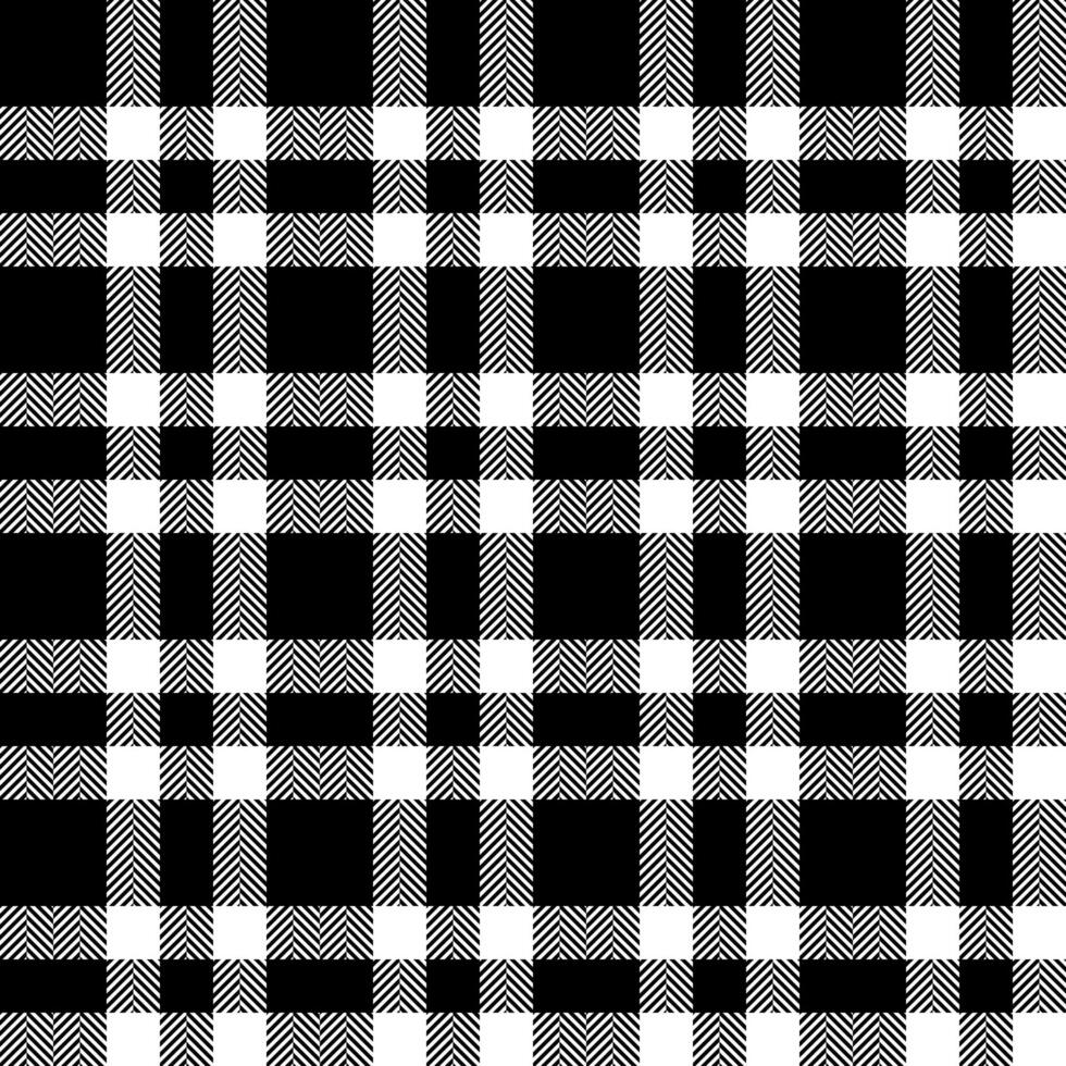 Plaid check pattern in black and white. Seamless fabric texture. Tartan textile print. vector