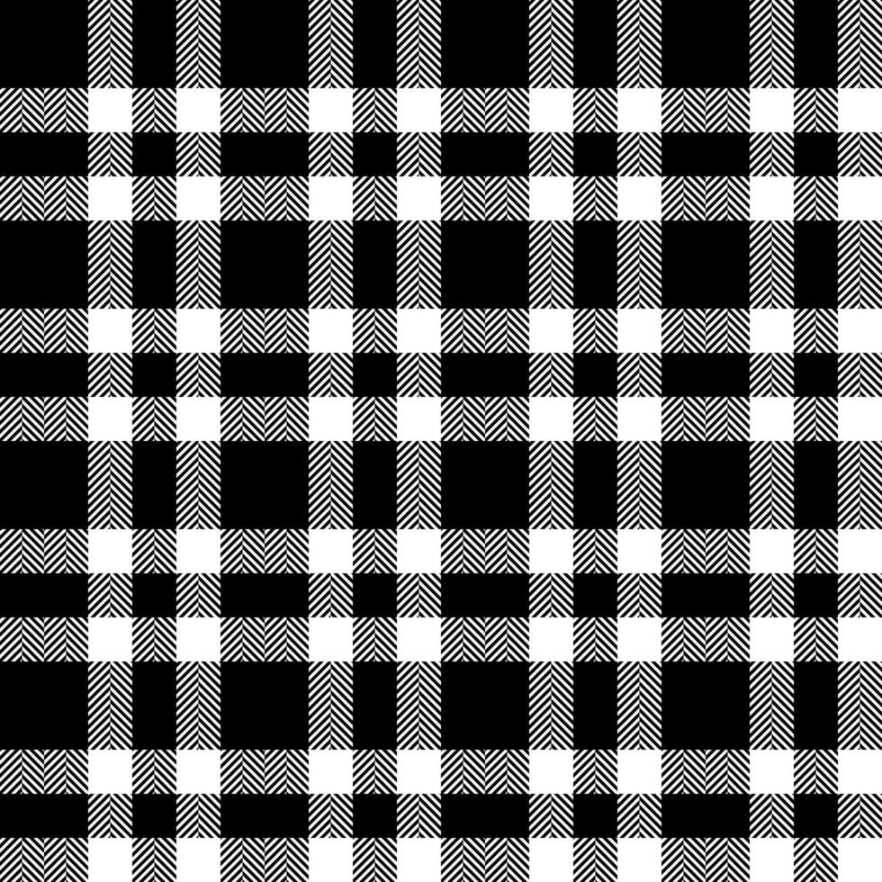 Plaid check pattern in black and white. Seamless fabric texture. Tartan textile print. vector