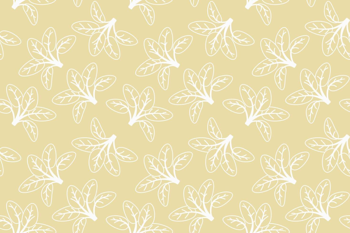 Hand drawn floral pattern design. Simple ornament with plant and leaf. vector